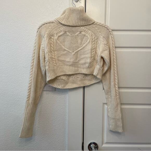For Love & Lemons Vera Cropped Cut Out Sweater - Picture 4 of 7